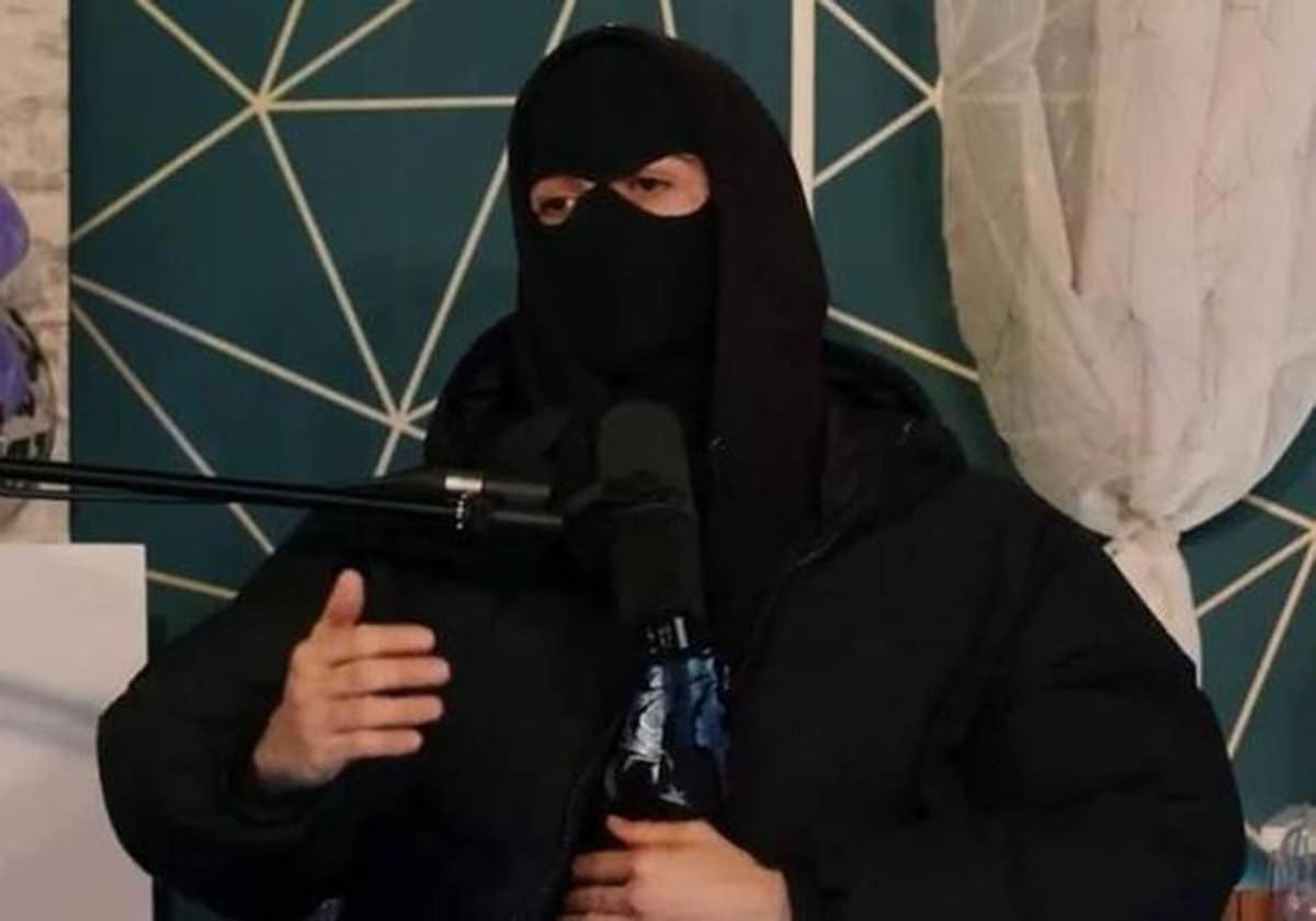 'Alcasec' disguised himself in a hoodie during an interview.