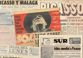Pages from the local press in 1973 from the SUR and Picasso Casa Natal archives.