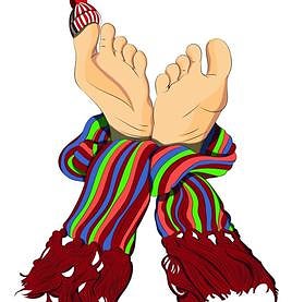 Cold feet could be a sign of a health problem. Walk, take hot and cold showers, have massages and keep away from the radiator