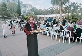 Aouatif with treats for some of the guests.