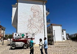 Work on the first mural has already begun.