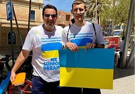 Carlos and Paulo during last year's walk to support Ukraine.