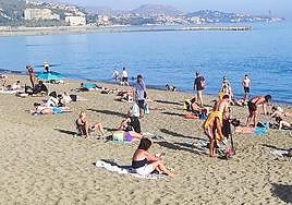 Bathers on the La Malagueta beach in Malaga, during another recent spell of high temperatures.