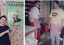 Mariana Plaja, (left), and her father working with one of his sons in the 90's (right).