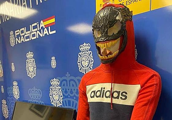 The mask the suspect allegedly used in the robberies