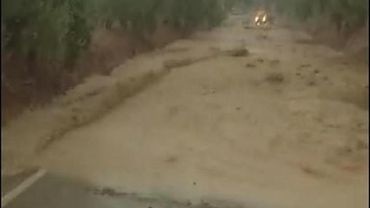 Watch as sudden downpour causes flooding and cuts main road in Malaga province