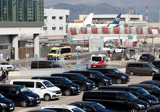 The new parking area for transport operators at Malaga Airport.