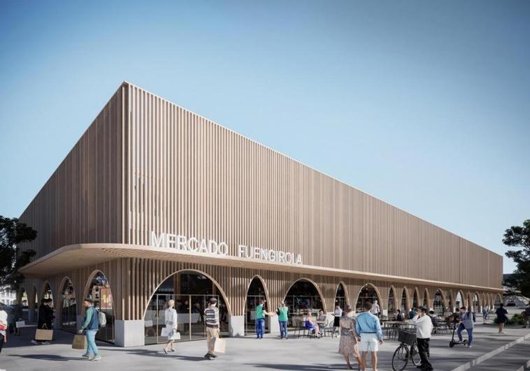 Virtual model of the outside of the planned new Mercacentro market building in Fuengirola.
