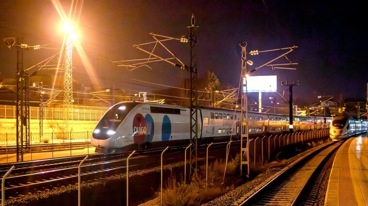 Ouigo train, last weekend at Los Prados, in Malaga city.