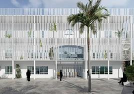 Computerised image of the new town hall building.