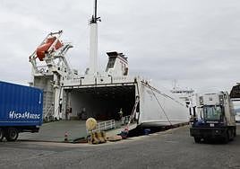 The Marítima Peregar vessel in port in Malaga.