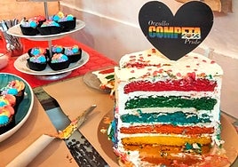 Rainbow cakes.