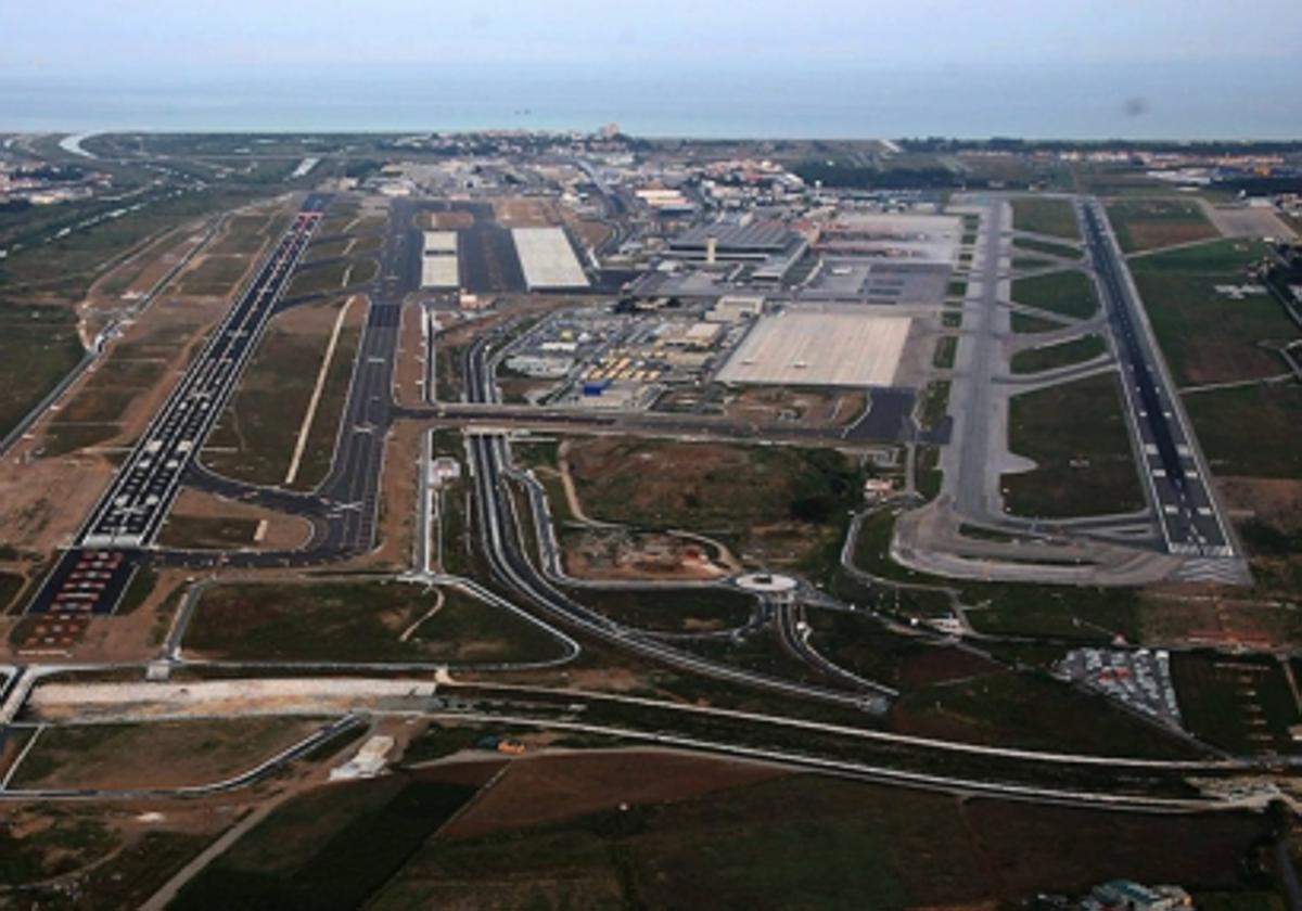 The two runways at Malaga Airport.
