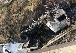 The scene of the accident this morning.