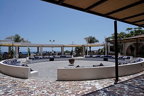 Diners at the Malaga restaurant on Sunday.