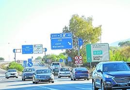 The point on the A-357 where the motorway stretch from the coast ends and the road narrows into a single lane in each direction.