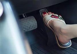 Driving in flip-flops.