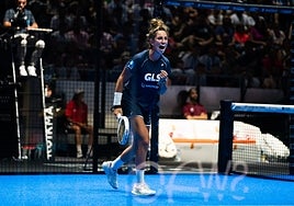 Bea González after winning a crucial point.