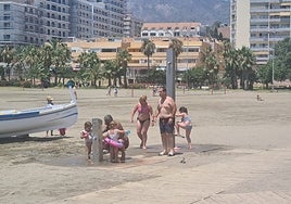 One of the showers on Malapesquera beach in Benalmádena.
