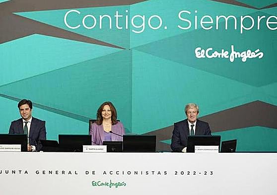 The president of El Corte Inglés, Marta Álvarez, during the general shareholders' meeting