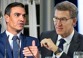 Pedro Sánchez and Alberto Núñez-Feijoo (PP).