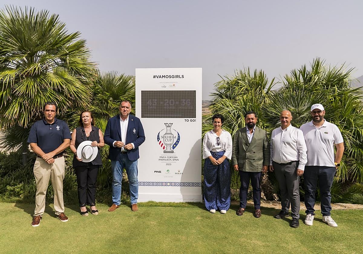 Arturo Bernal (3rd left) with organisers of the Solheim at Finca Cortesin.