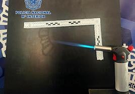 The blowtorch used in the robbery.