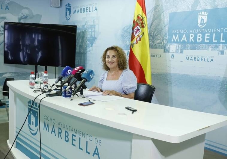 Councillor Isalbel Cintado during the presentation of Marbella's new plan for children and teenagers