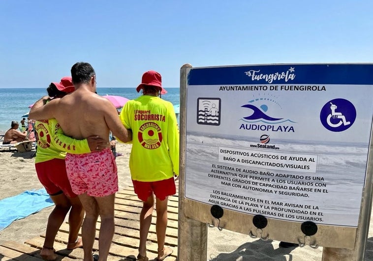 New audio safety system for visually impaired bathers on Fuengirola beach proves 'highly successful'