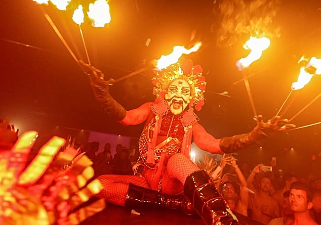 Entertainment at one of the parties.