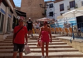 Tourists on the Cuesta del Tajo in Torremolinos.