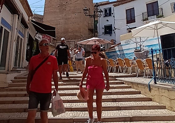 Tourists on the Cuesta del Tajo in Torremolinos.