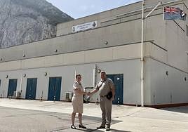 Wing Commander Nel Doherty hands over to Wing Commander Tom Harvey.