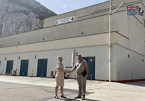 Wing Commander Nel Doherty hands over to Wing Commander Tom Harvey.