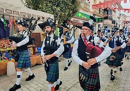 The Sur Pipes Band at the celebrations in Teba last weekend.