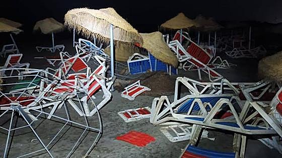 This was the damage left behind after a waterspout hit a beach in Torremolinos