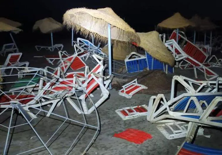 This was the damage left behind after a waterspout hit a beach in Torremolinos