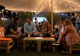 Pedro Sánchez during his visit to La Cala de Mijas on Friday.