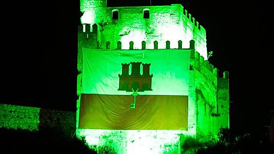 Gibraltar castle lit green to show solidarity with Moroccans after tragic earthquake