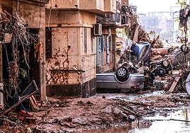 The scene after the flooding in Libya.