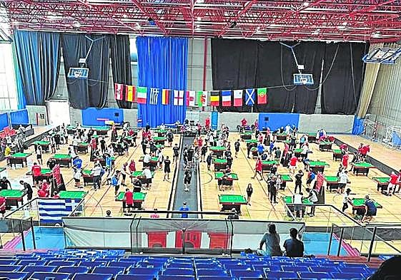 The table-football tournament under way last weekend.
