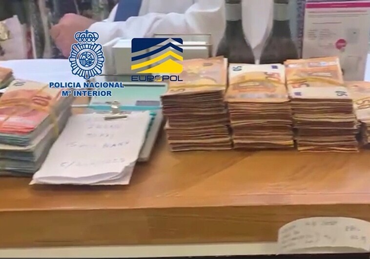 Some of the 615,000 euros seized.