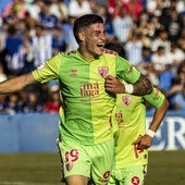 Roberto celebrates giving Malaga the lead.