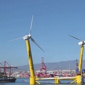 A twin-turbine floating windmill developed by the Malaga-based EnerOcean