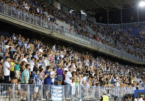 A view of the stands inside La Rosaleda stadium during the match against Granada B.