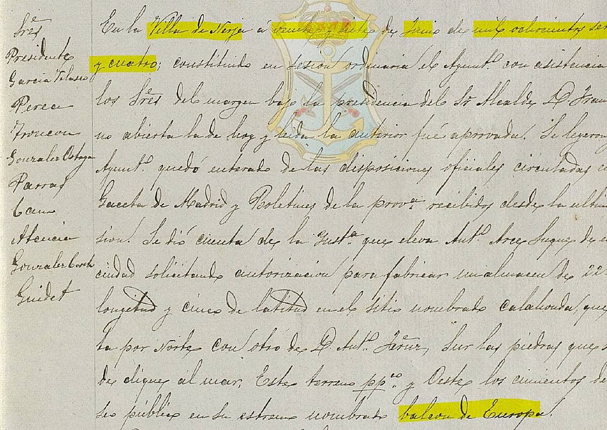 Imagen secundaria 1 - One of the historical photos of Calahonda beach, the town hall minutes referring to the Balcón, Calahonda beach today.