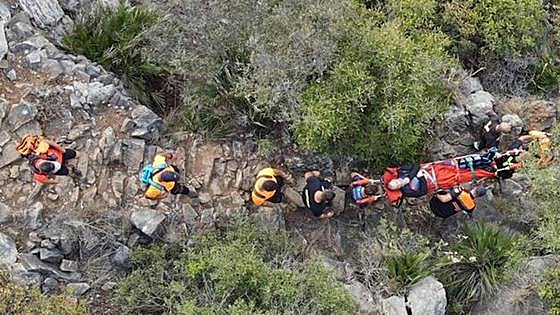 Watch as drone plays key role in tricky mountain rescue of injured runner in Marbella