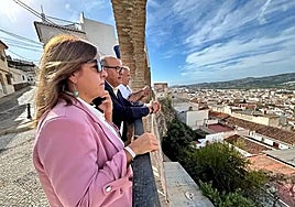 Local politicians at the site where one of the miradors is planned