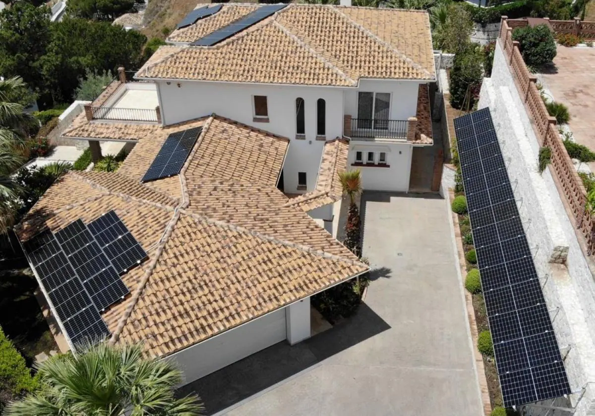 A PV System installed on a villa.