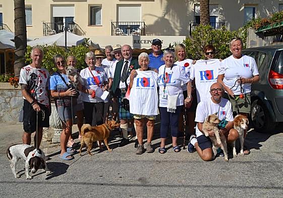 Walkers and dogs during this year's RBL Nerja Poppy Walk.